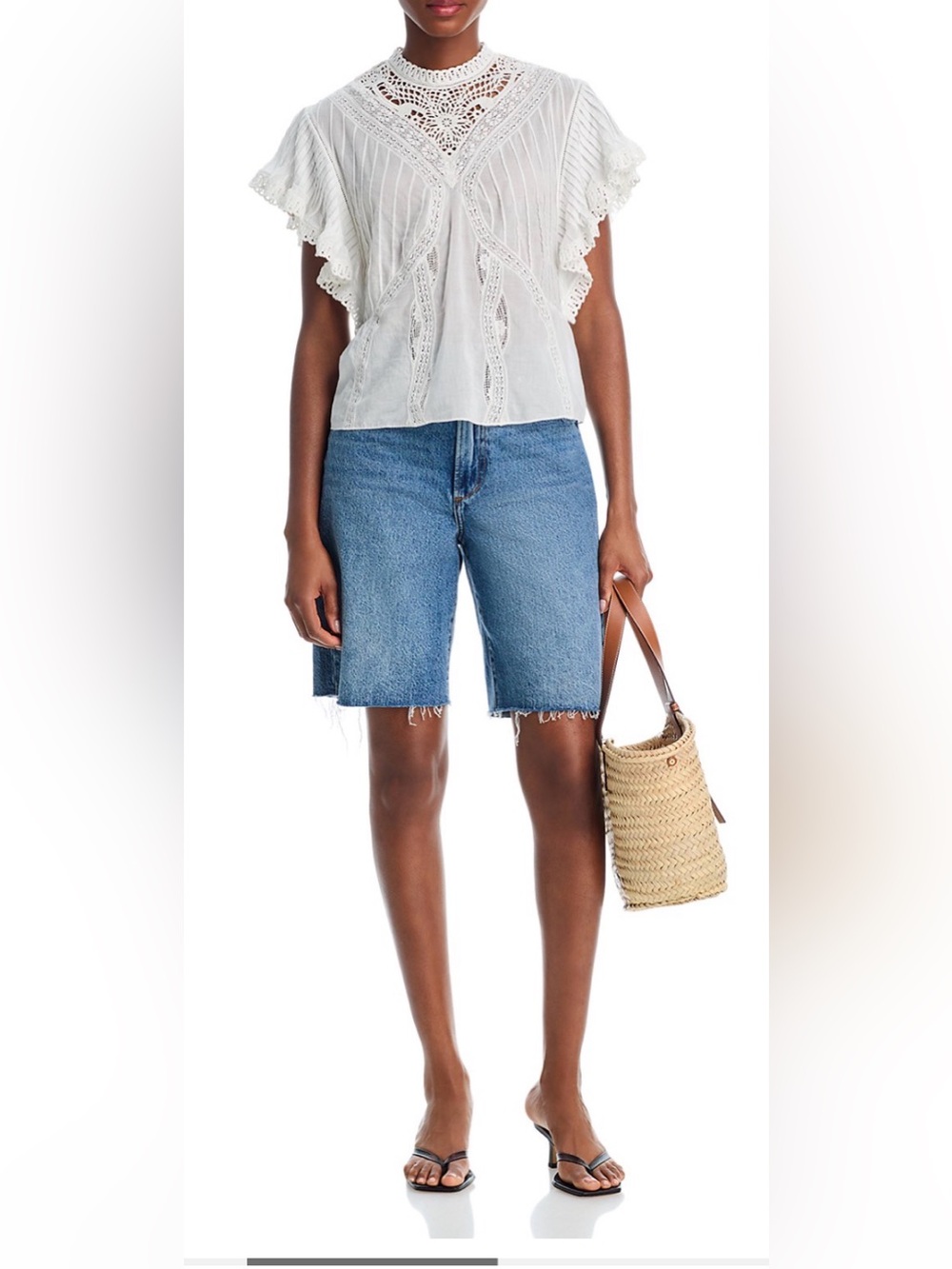 FARM Rio Lace Flutter Sleeve Top - Picture 2 of 9